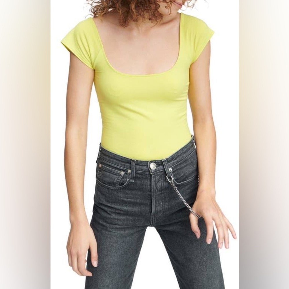 Brand New with Tags Rag & Bone Nadia Bodysuit in Lime green